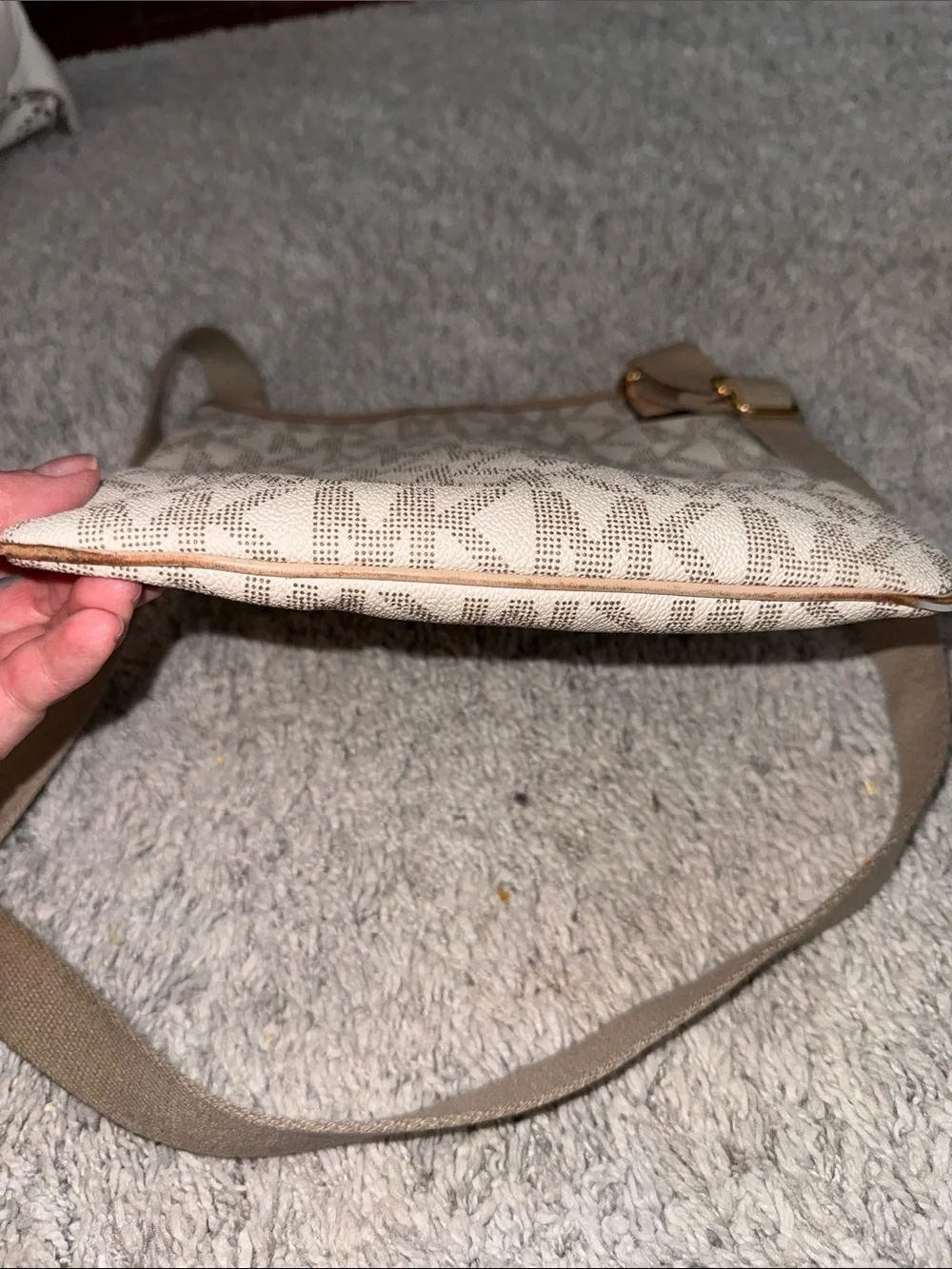 Michael Kors Beige/Tan Signature MK Crossbody Bag